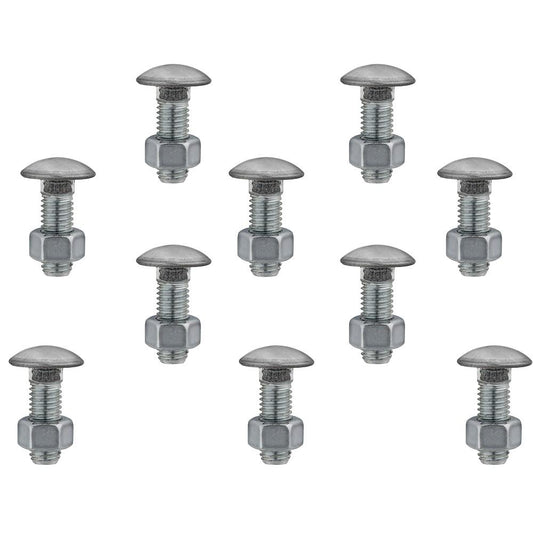 10 Bumper Bolts 7/16-14 x 1 1/4 Stainless Steel Capped - Round with Hex Nuts