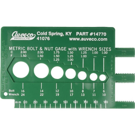 Metric Bolt and Nut Gauge